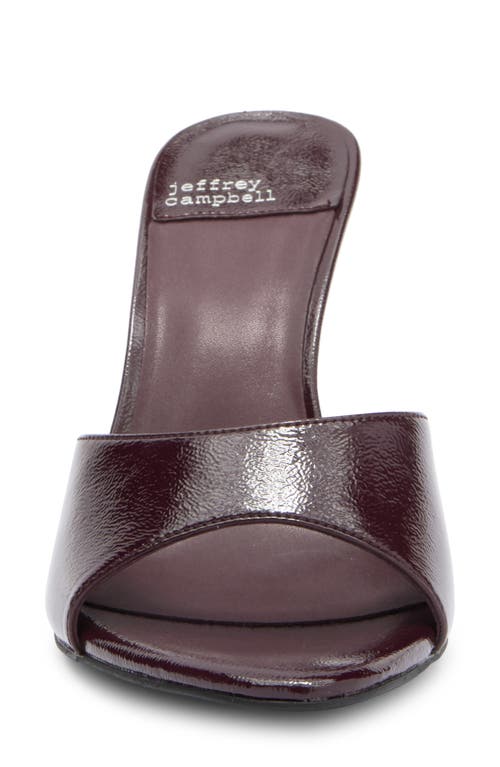 Jeffrey Campbell Agent Slide Sandal In Wine Crinkle Patent