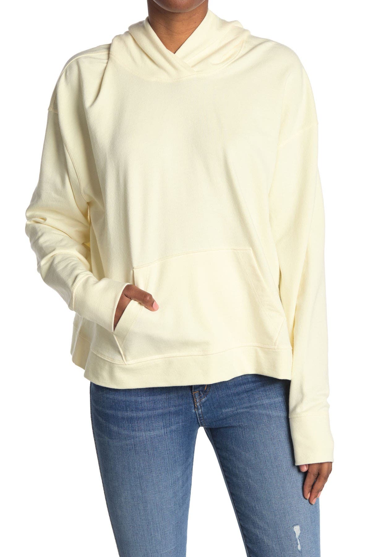 James Perse Relaxed Cropped Hoodie In Light/pastel Yellow