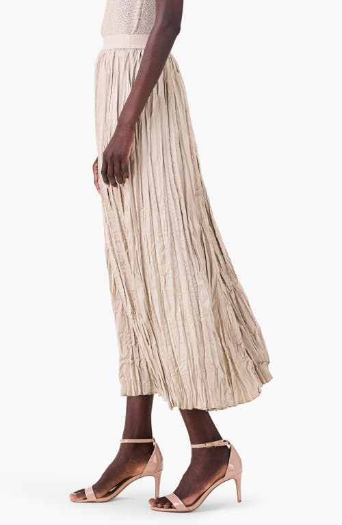 Shop Nic + Zoe Nic+zoe Crinkle Crush Plissé Midi Skirt In Brown Rice