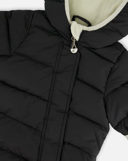 Deux Par Deux Baby Unisex One-piece Compressible Snowsuit Black For Baby In Anthracite
