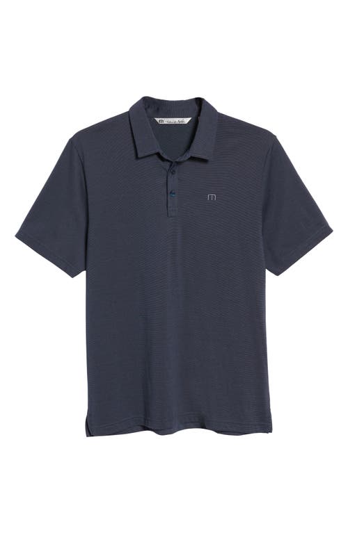 Shop Travismathew The Zinna Slub Piqué Polo In Vintage Indigo/black