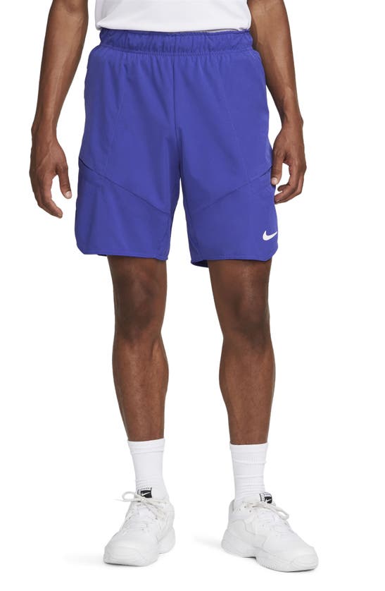 Nike Court Dri-fit Advantage Tennis Shorts In Lapis/ Black/ White