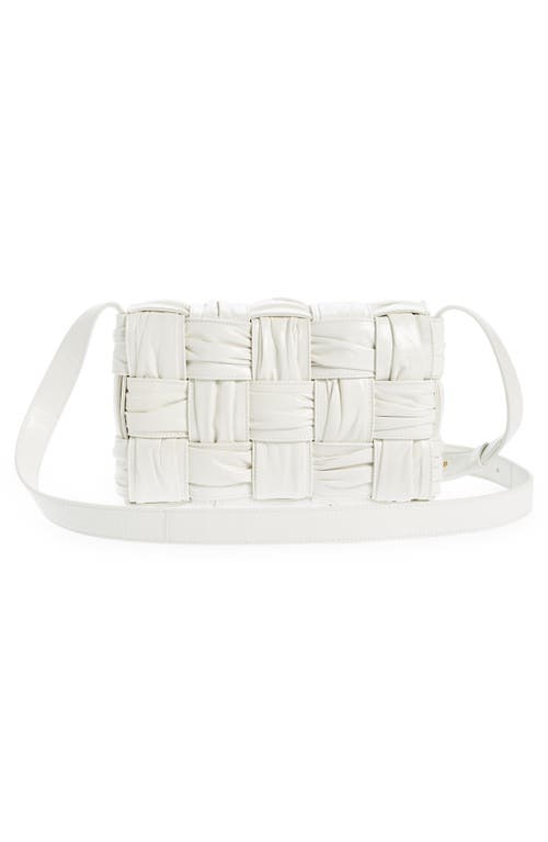 Shop Bottega Veneta Plisse Cassette Bag In White/brass