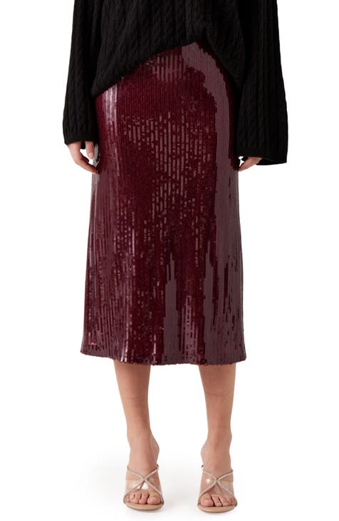 Elia Sequin Midi Skirt