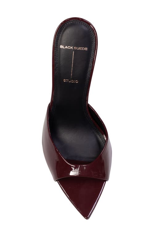Black Suede Studio Brea Mule In Raisin Patent