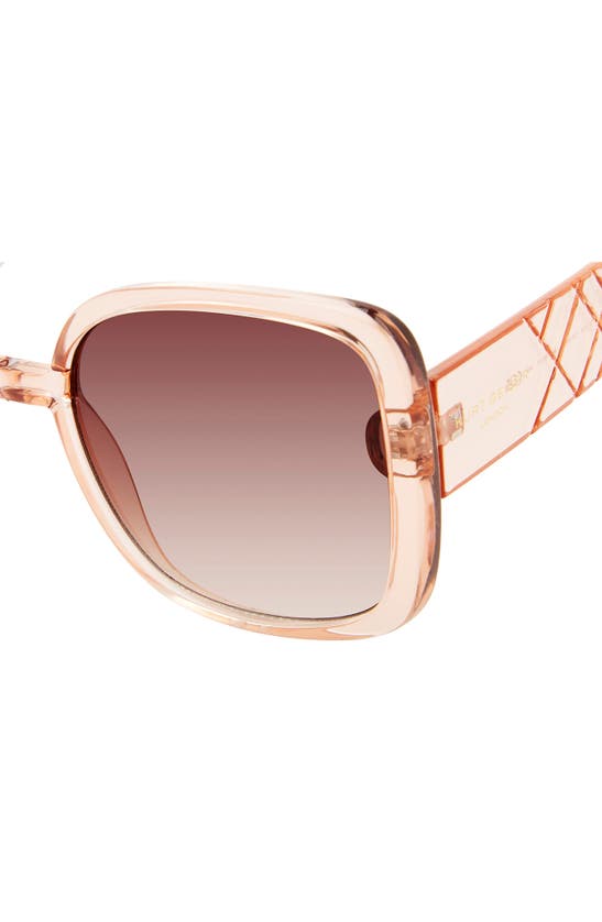 Kurt Geiger 59mm Square Sunglasses In Crystal Blush/ Brown Gradient