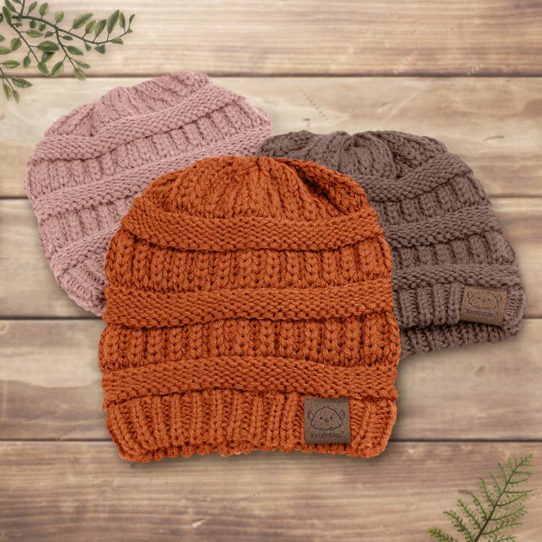 Shop Keababies 3-pack Warmzy Baby Beanies In Tawny