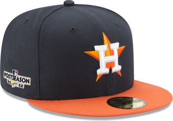New Era Houston Astros 60th Anniversary Patch Road Hat Club Exclusive  59Fifty Fitted Hat Navy/Orange Men's - SS22 - US