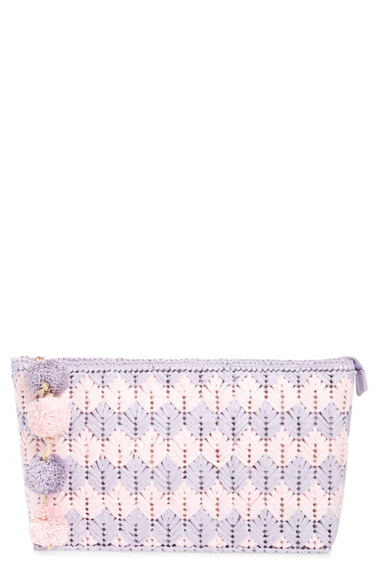 Btb Los Angeles Bria Straw Clutch In Lavender Petal