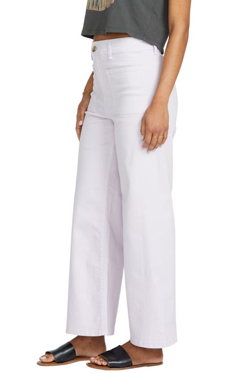 Shop Billabong Free Spirit Stretch Cotton Crop Wide Leg Pants In Lilac Ash