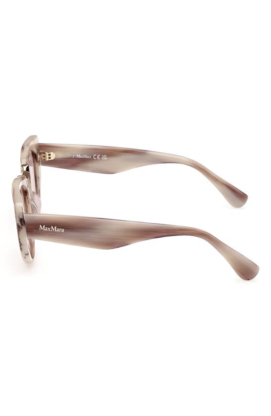 Shop Max Mara Bridge1 54mm Cat Eye Sunglasses In Beige Horn / Brown Mirror