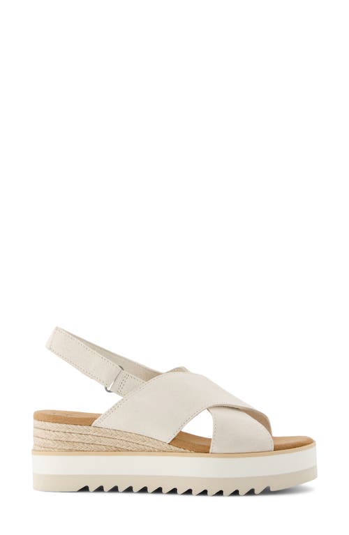 Shop Toms Diana Crossover Platform Wedge Sandal In Light Sand Suede