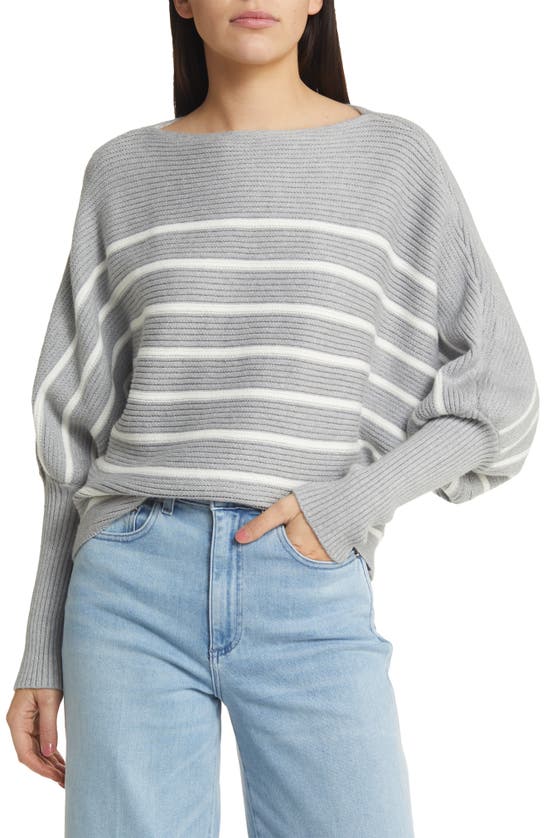 Joe's The Karina Breton Stripe Crop Sweater In Gray