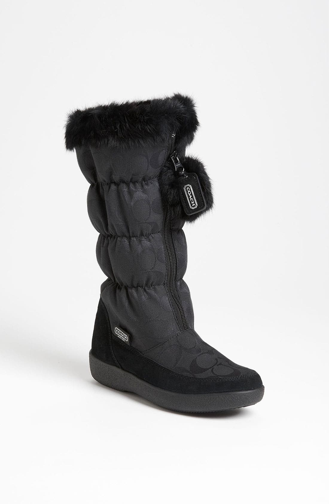 coach snow boots with rabbit fur