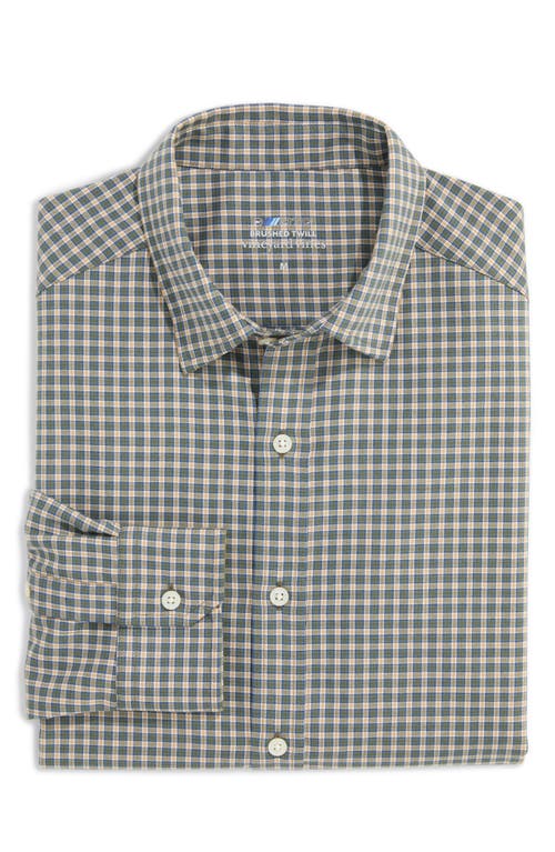 Shop Vineyard Vines Check Brushed Twill Button-up Shirt In Camp Olive Plaid