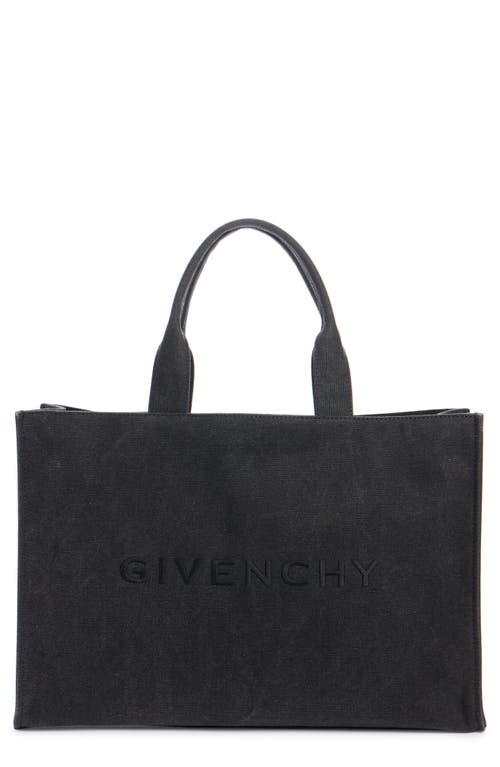 Givenchy Logo Embroidered Canvas Tote in Black at Nordstrom
