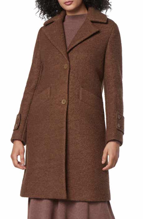 Avec les filles moto top detail wool blend twill coat