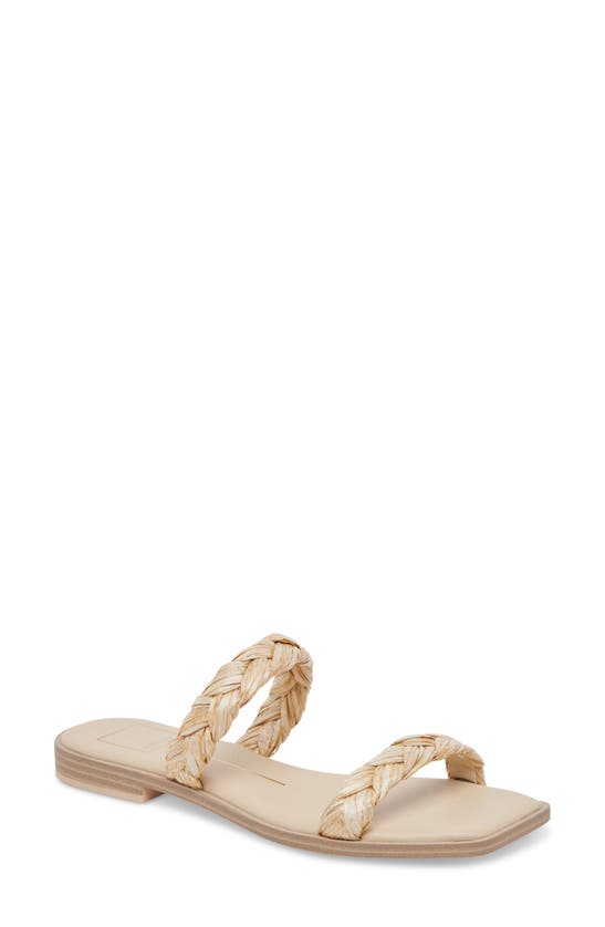Dolce Vita Indre Square Toe Braided Sandal In Light Natural Raffia