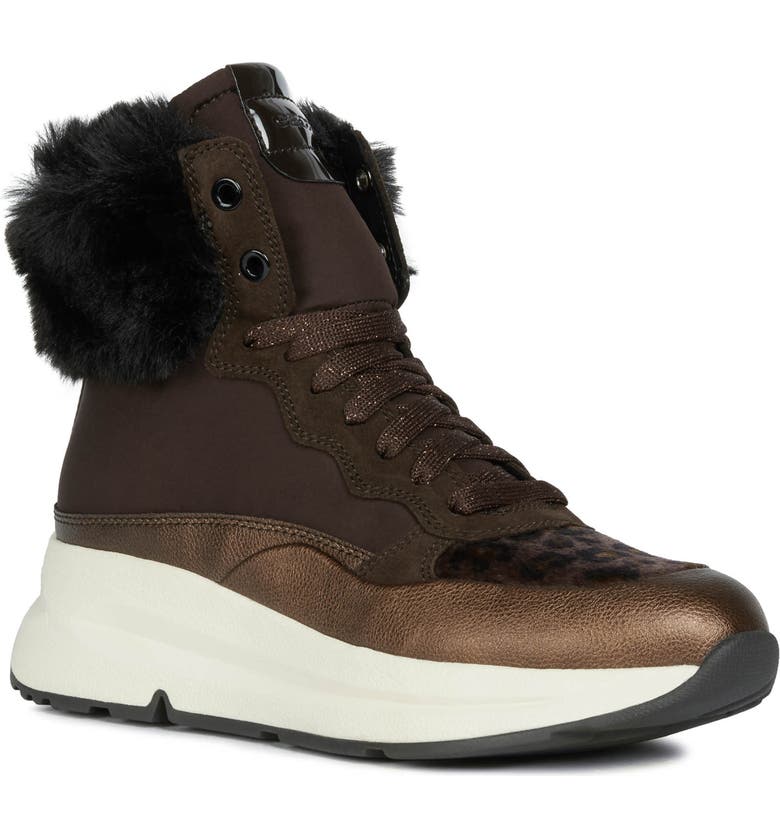 Geox Backsie Amphibiox Waterproof Faux Fur Trim Sneaker Boot (Women ...