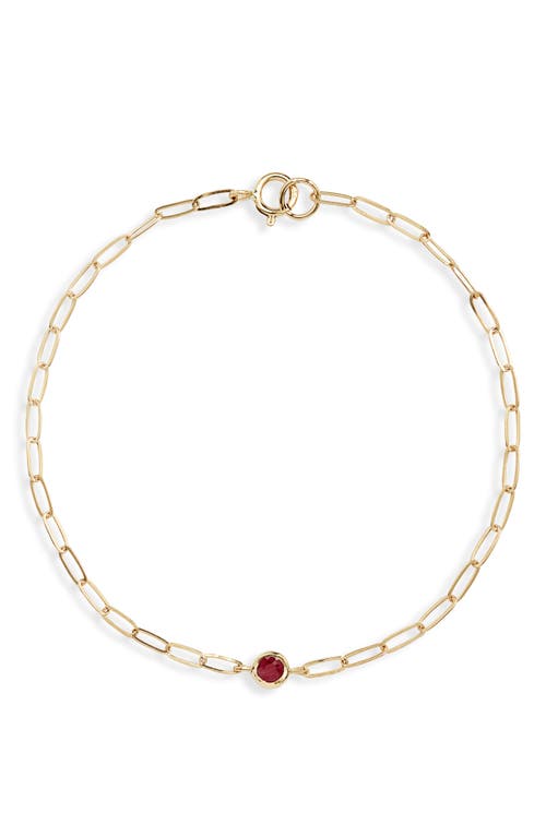 Shop Anzie Bezel Pendant Bracelet In Red