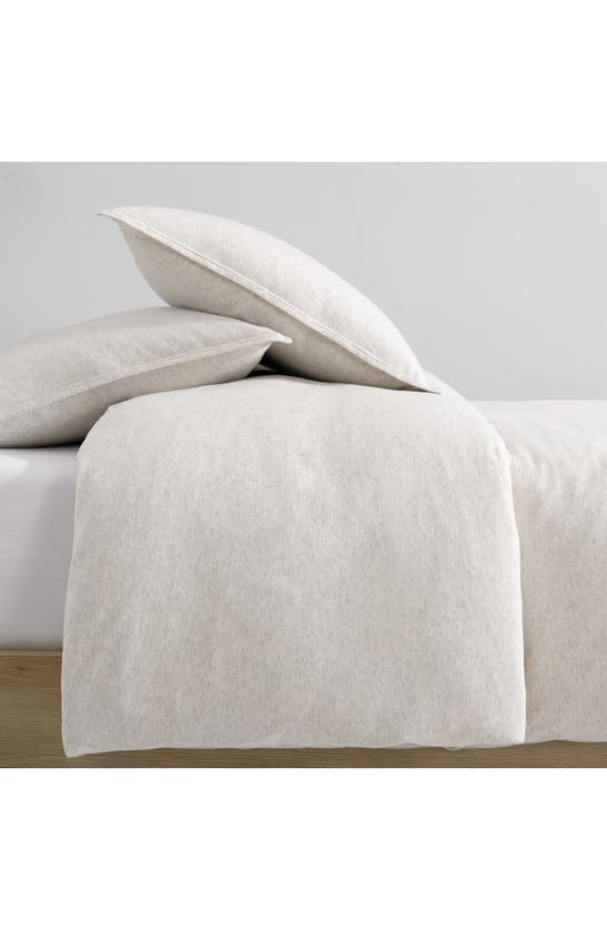 Shop Calvin Klein Mélange Cotton Blend Jersey Duvet & Shams Set In White