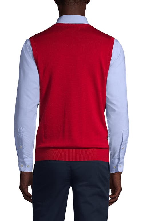 Lands' End School Uniform Cotton Modal Fine Gauge Sweater Vest In Red