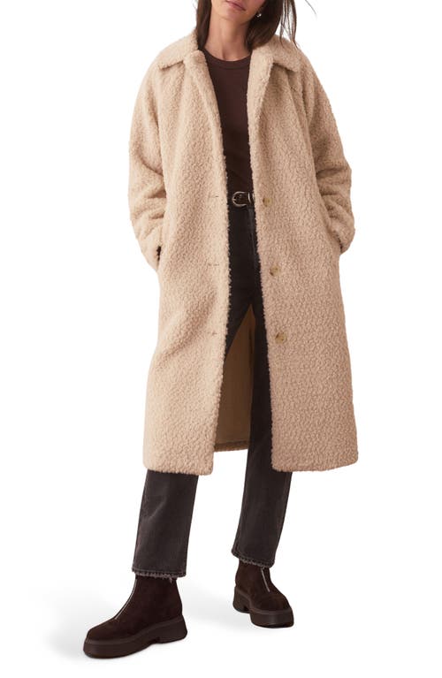 Marine Layer Faux Shearling Coat In Cream