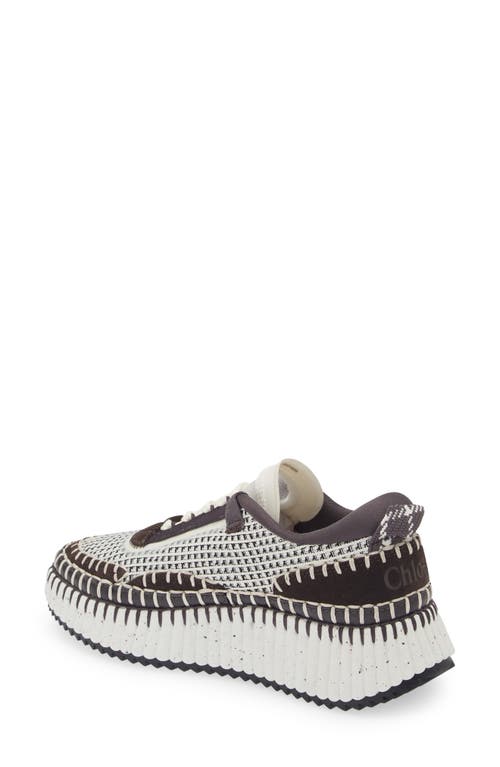 Shop Chloé Nama Platform Sneaker In Black/white