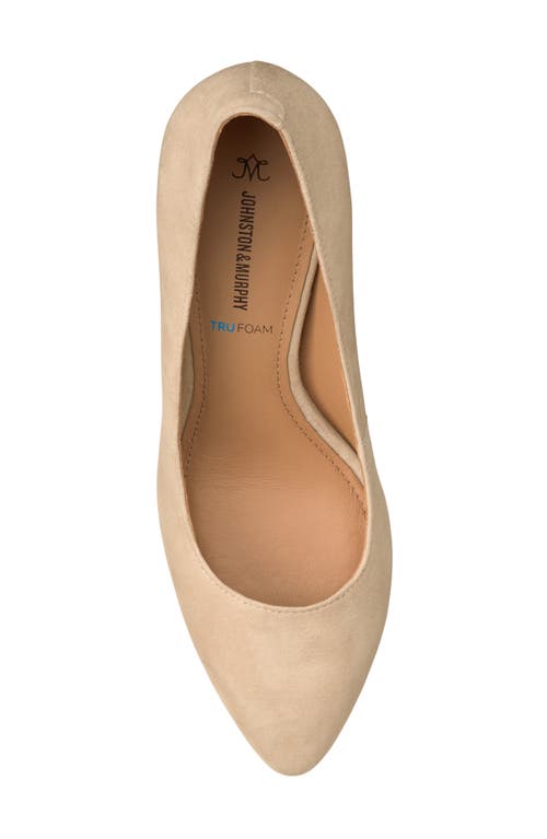 Johnston & Murphy Vicki Block Heel Pump In Sand Suede