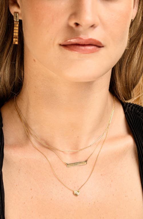 Bony Levy 14k Gold Engravable Small Bar Pendant Necklace In 14k Yellow Gold