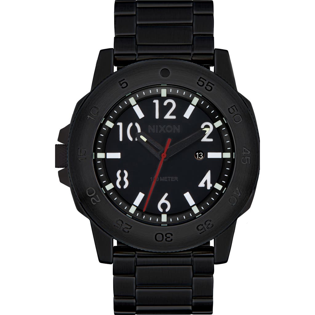 Nixon Smyth 44 Bracelet Watch, 44mm in Super Black /Black