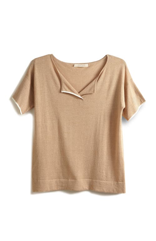 Shop Oyun Split Neck Tee In Camel