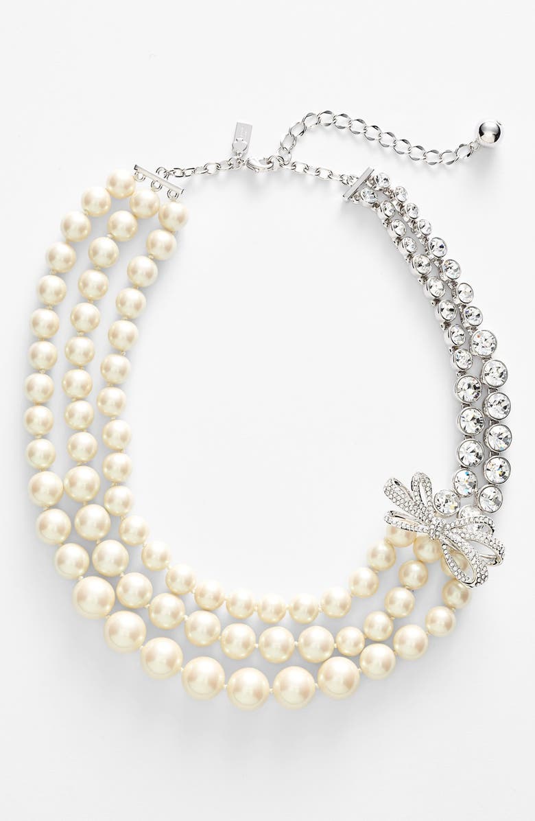 kate spade new york 'pearly glow' faux pearl & crystal multistrand