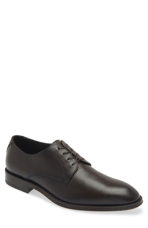 Shop Hugo Boss Boss Derrek Derby In Dark Brown