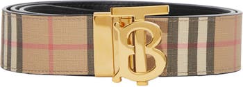 Burberry TB Monogram Vintage Check Reversible Belt