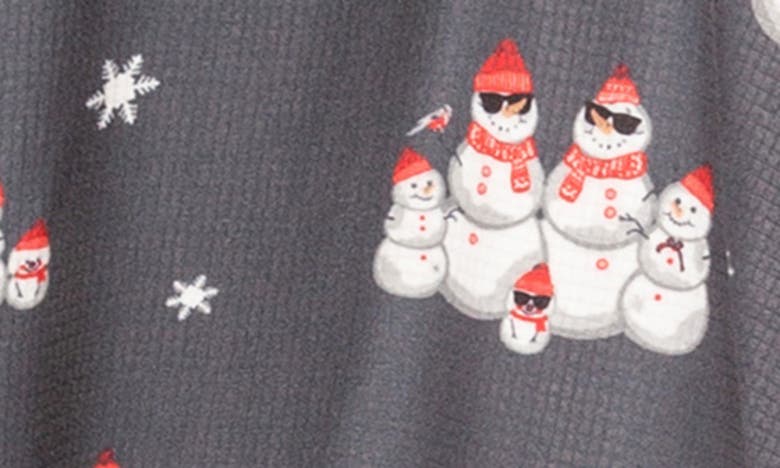 Shop Pj Salvage Chill Snowmies Velour Thermal Pajamas In Grey