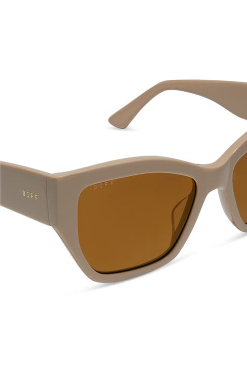 Diff Vivienne 56mm Cat Eye Sunglasses In Brown With Gold Flash
