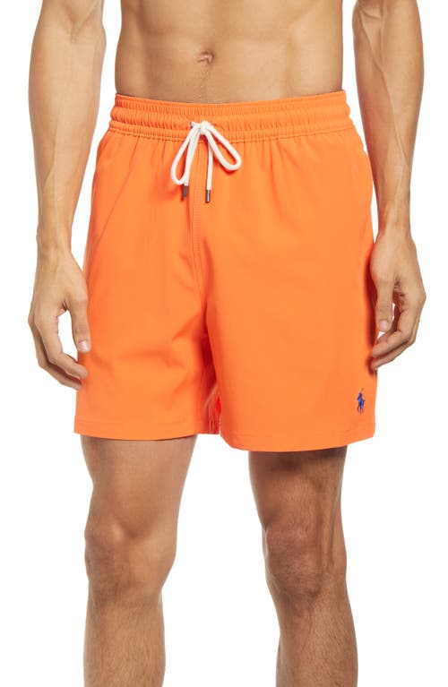 Polo Ralph Lauren Traveler Swim Trunks in Sailing Orange at Nordstrom, Size Small