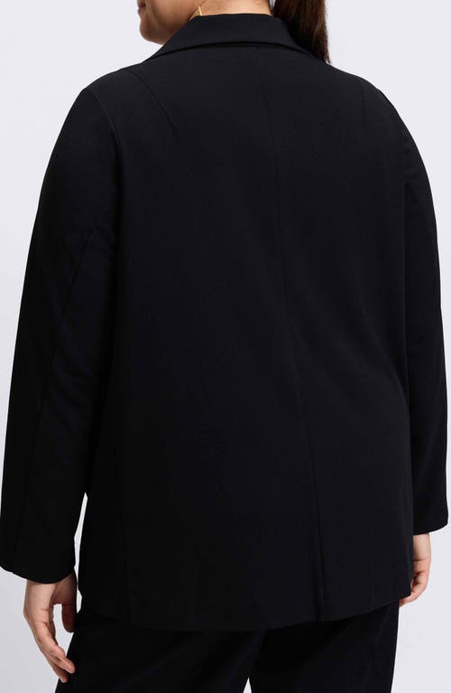 Foxcroft Morgan Crepe Knit Blazer In Black