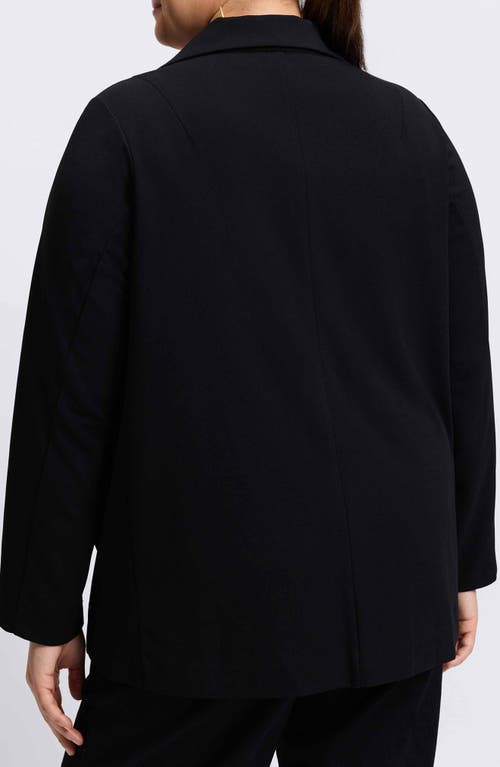 Shop Foxcroft Morgan Crepe Knit Blazer In Black