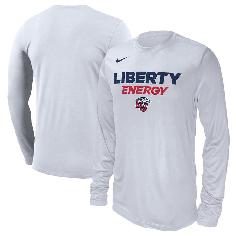 Nike Unisex   White Liberty Flames 2024 On-court Bench Long Sleeve T-shirt