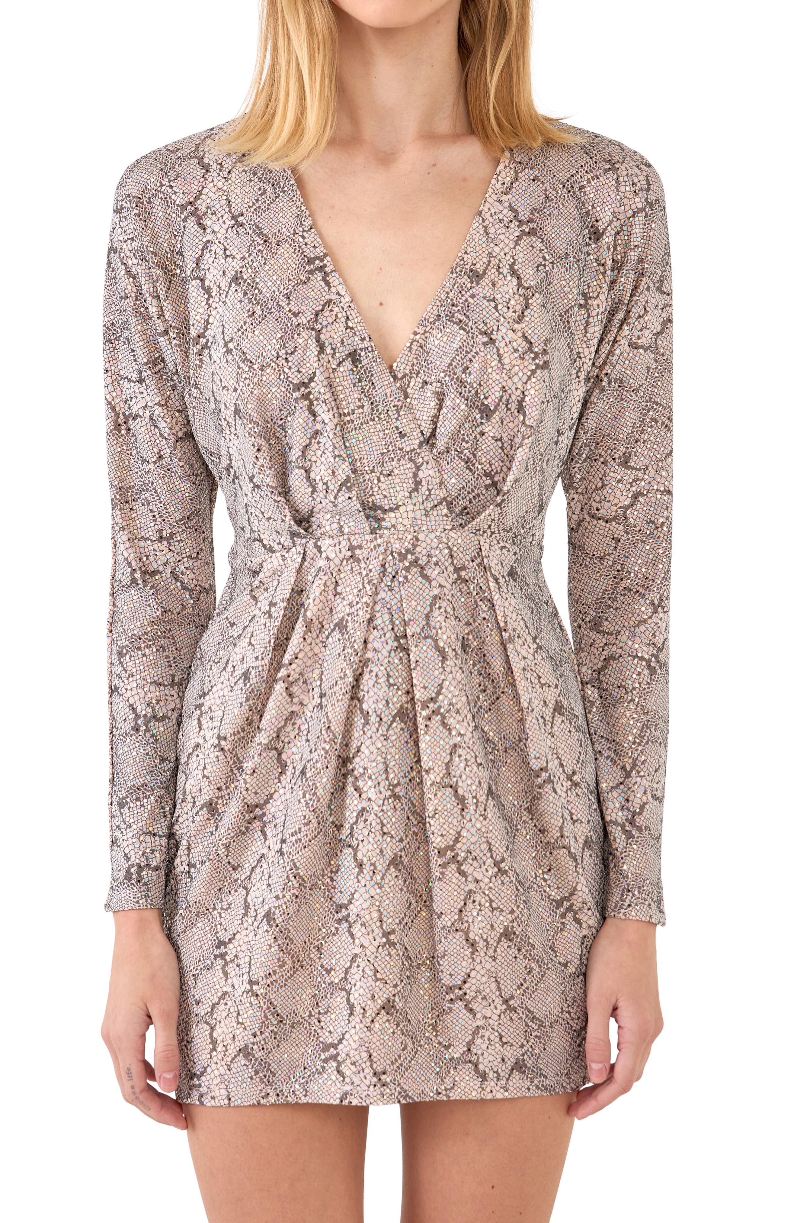 Endless Rose Snakeskin Print Long 