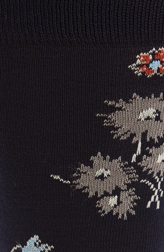 Shop Paul Smith Narcissi Floral Cotton Blend Dress Socks In Navy