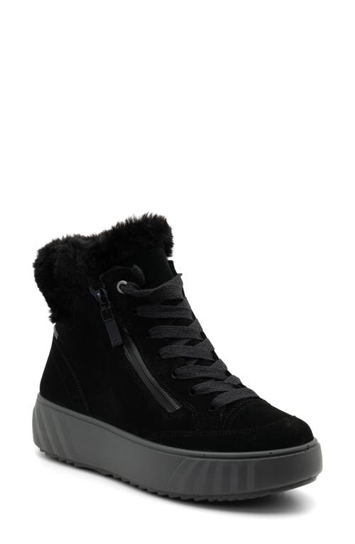 Mikayla Faux Fur Lined Lace-Up Boot in Black