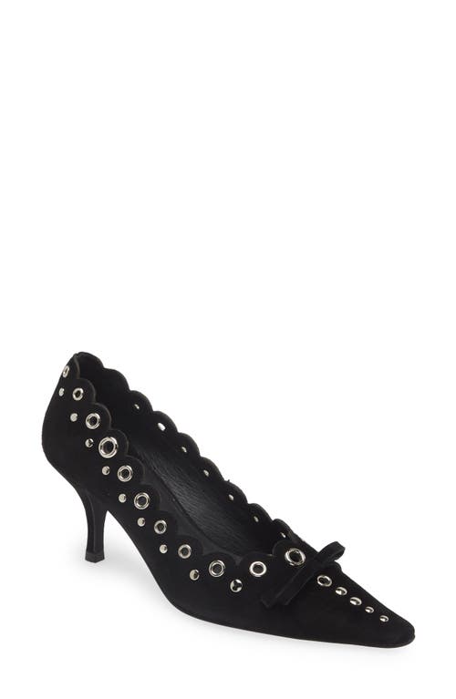 Jeffrey Campbell Notion Pointed Toe Pump Suede Silver at Nordstrom,
