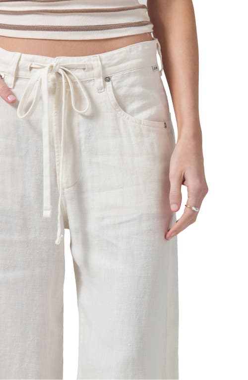 Shop Citizens Of Humanity Brynn Linen Drawstring Pants In Vanilla