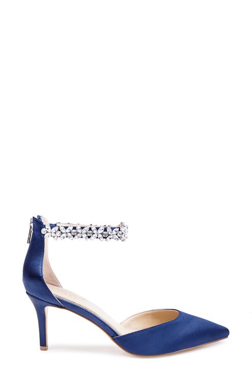 Jewel Badgley Mischka Raleigh Pointed Toe Ankle Strap Pump In Blue
