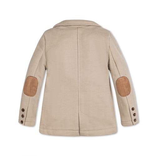 Hope & Henry Boys' Fleece Blazer, Toddler In Taupe Herringbone Fleece