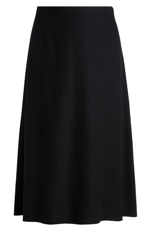 Shop Eileen Fisher Felted Wool Jersey A-line Skirt In Black