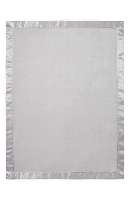 Elegant Baby Satin Trim Fleece Blanket In Gray